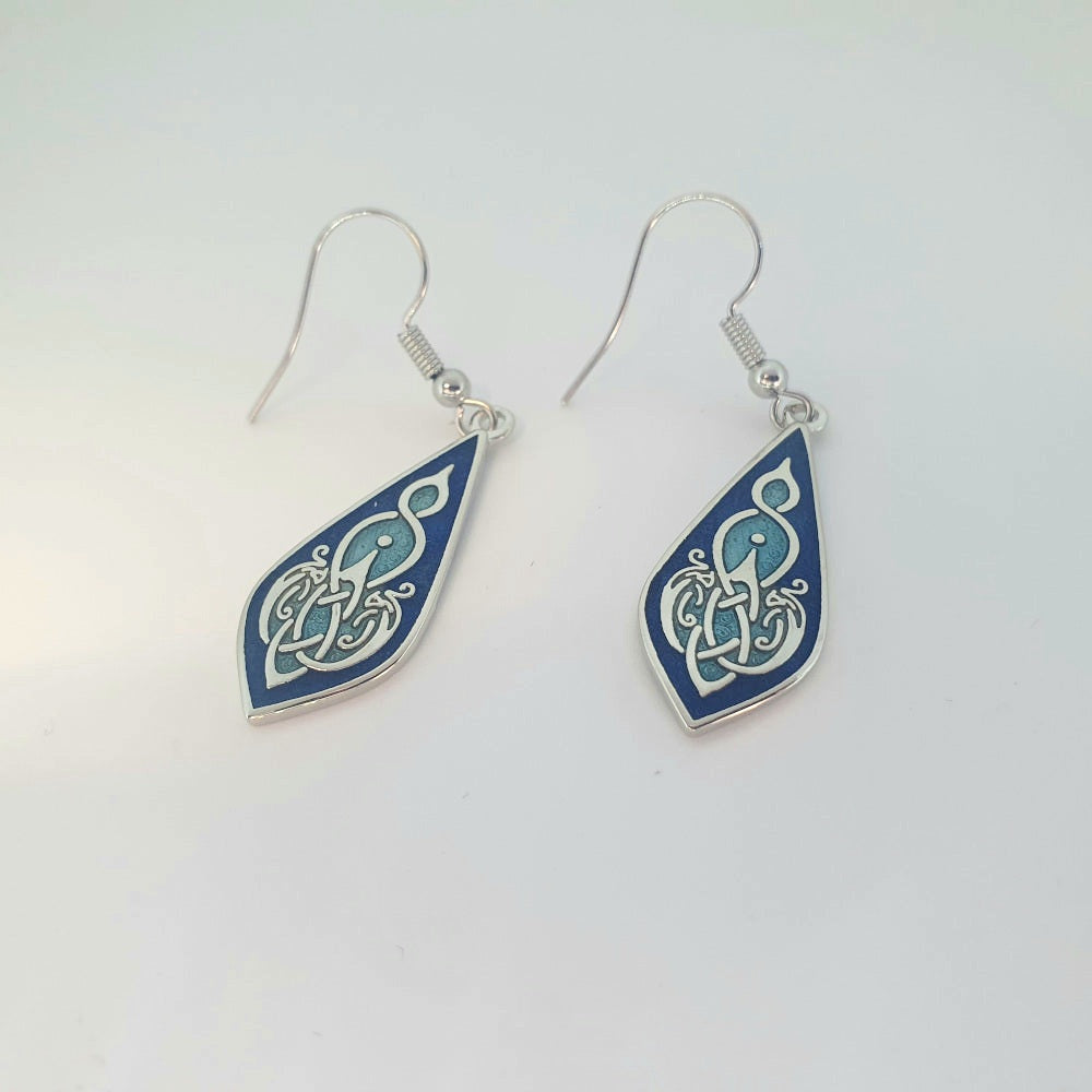 Sea Gems Blue Celtic Knotwork Drop Earrings -  3191