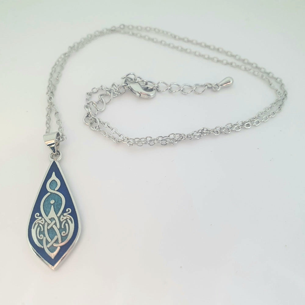 Sea Gems Blue Celtic Knotwork Pendant - 3192