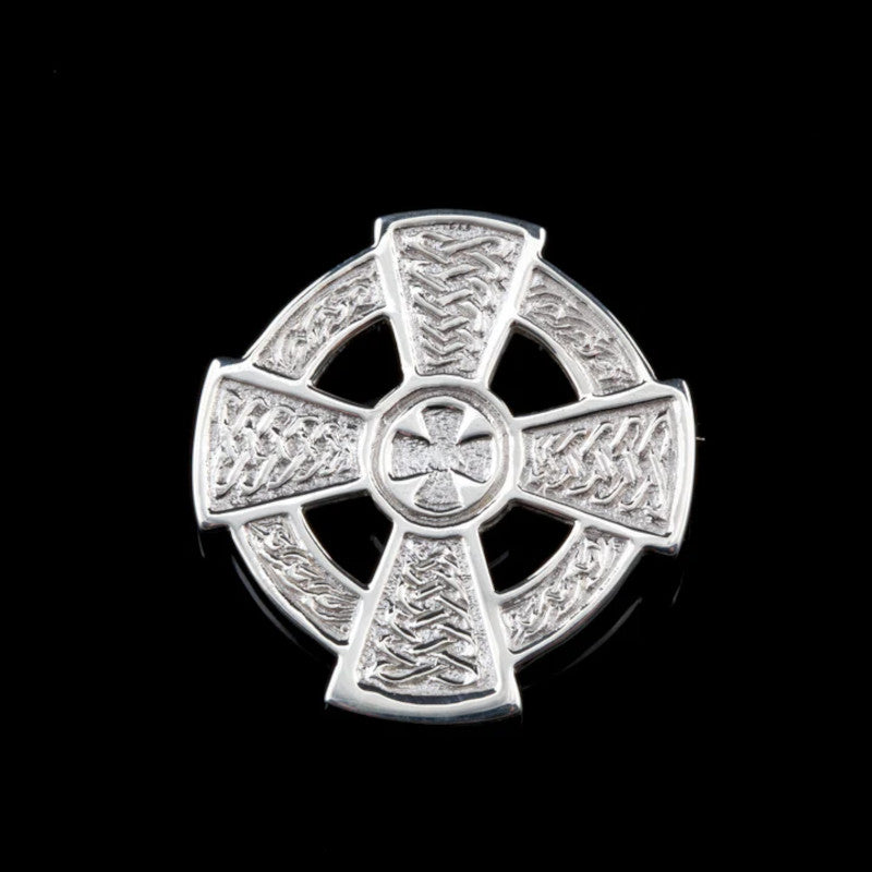Celtic Cross Sterling Silver or 9ct Yellow Gold Brooch - B12