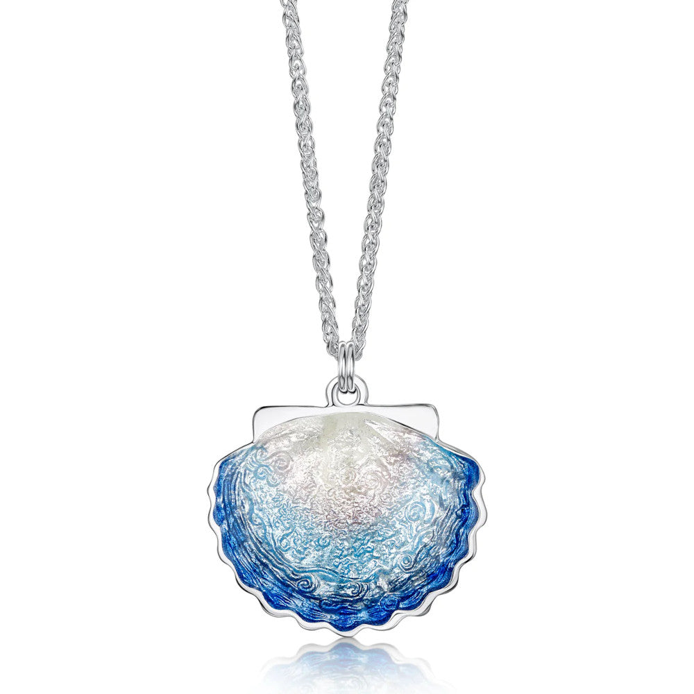 Scallop Sterling Silver Large Pendant With Enamel - EPXX295-2