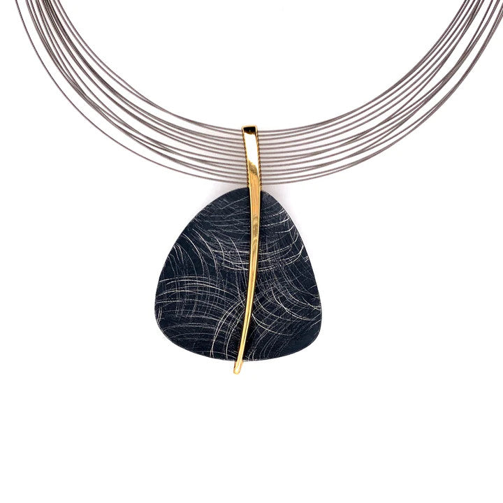Titanium and Gold Plate Necklace