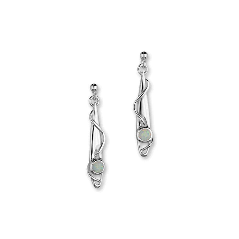 Aurora Sterling Silver Drop Earrings With Opal - SE161