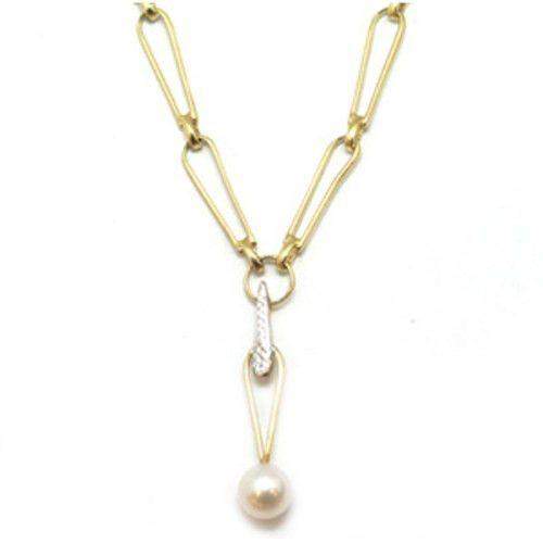 14ct Yellow Gold & Pearl Necklace 15233-Ogham Jewellery