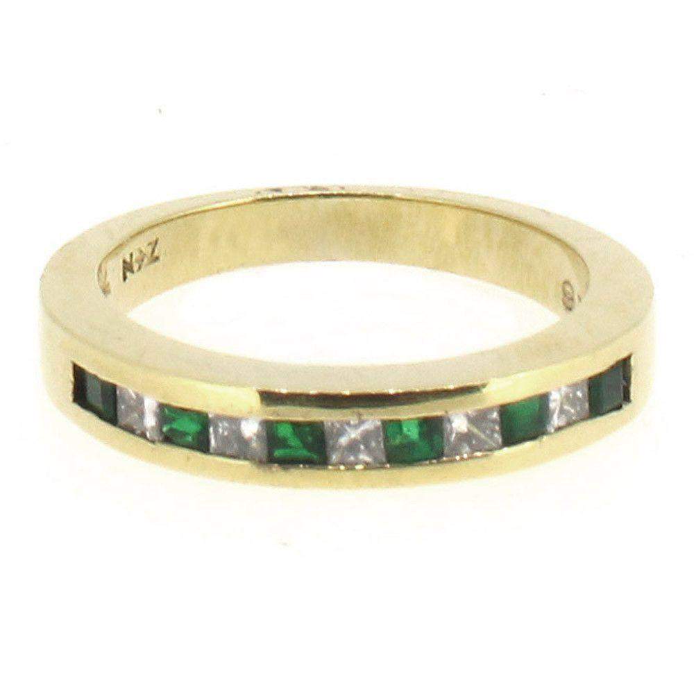 18 Carat Gold Diamond And Emerald Ring -6893-Ogham Jewellery