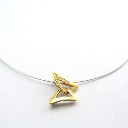 18 Carat gold & Diamond Butterfly Necklace-Ogham Jewellery