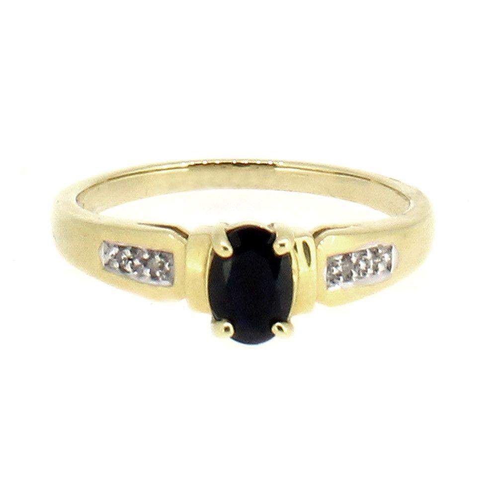 18 Carat Yellow Gold Diamond and Sapphire Dress Ring-Ogham Jewellery