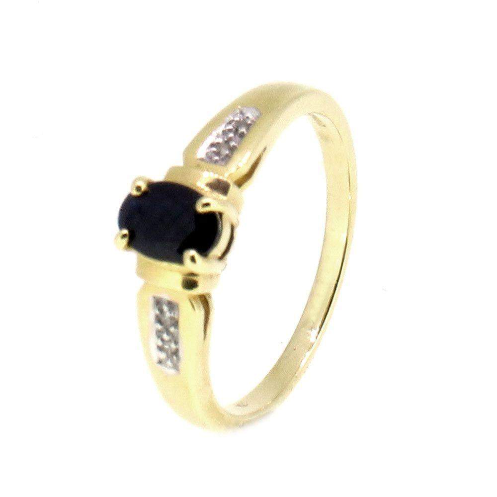 18 Carat Yellow Gold Diamond and Sapphire Dress Ring-Ogham Jewellery