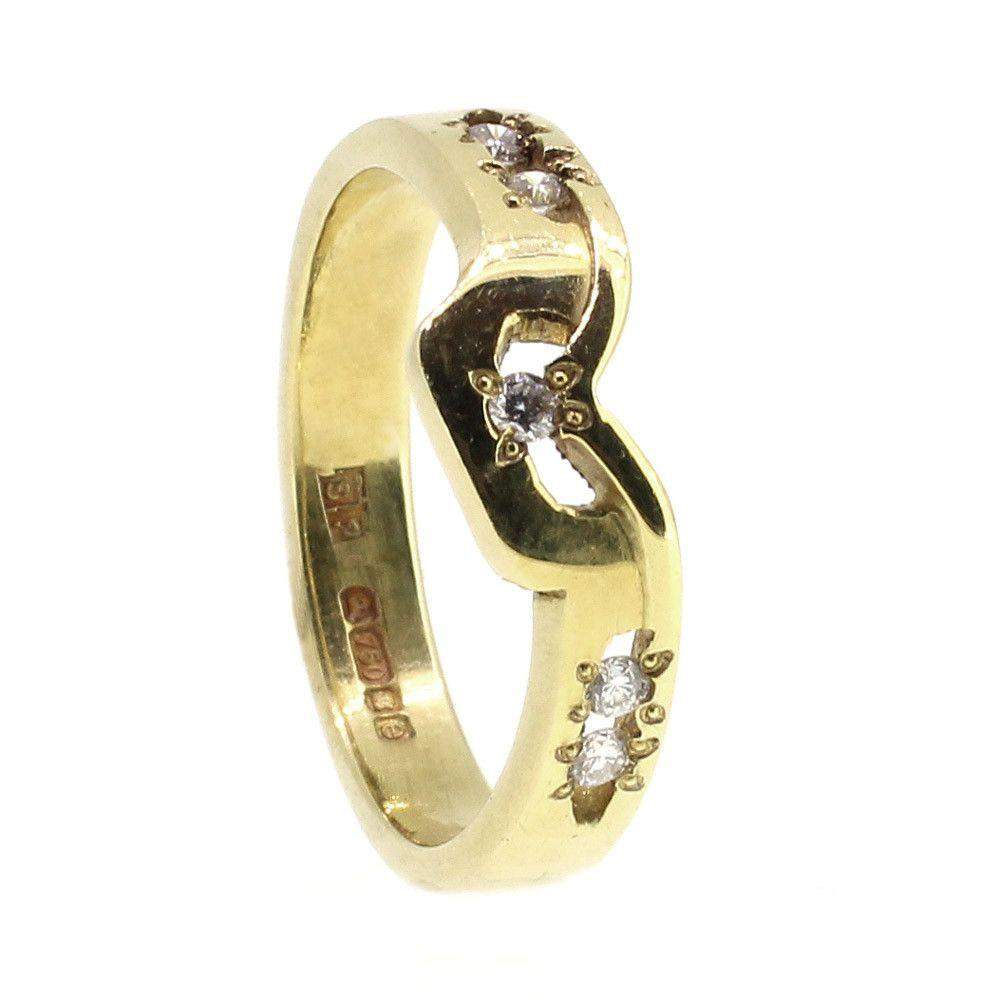 18ct Gold & Diamond Shaped Designer Ring-Ogham Jewellery