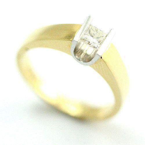 18ct Gold Quarter Carat Princess Cut Diamond Engagement Ring-Ogham Jewellery