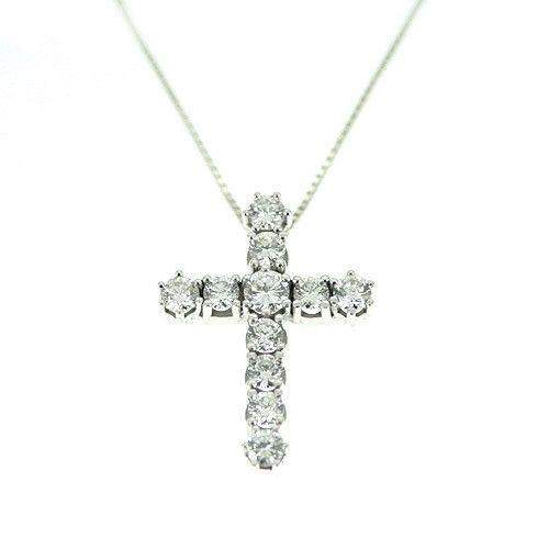 18ct White Gold and Diamond Cross-Ogham Jewellery