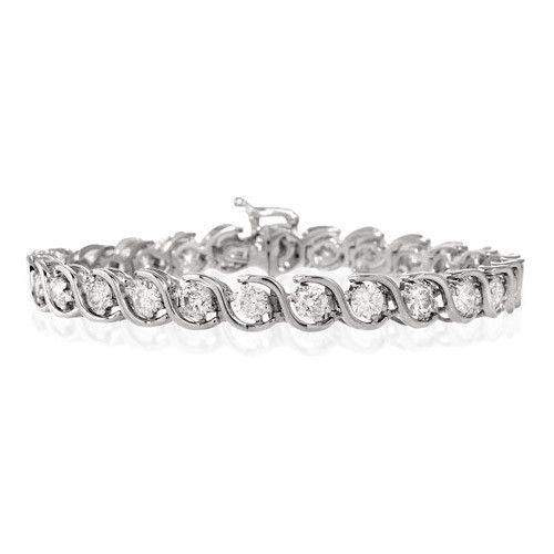 18ct White Gold & Diamond Bracelet - H1116-Ogham Jewellery