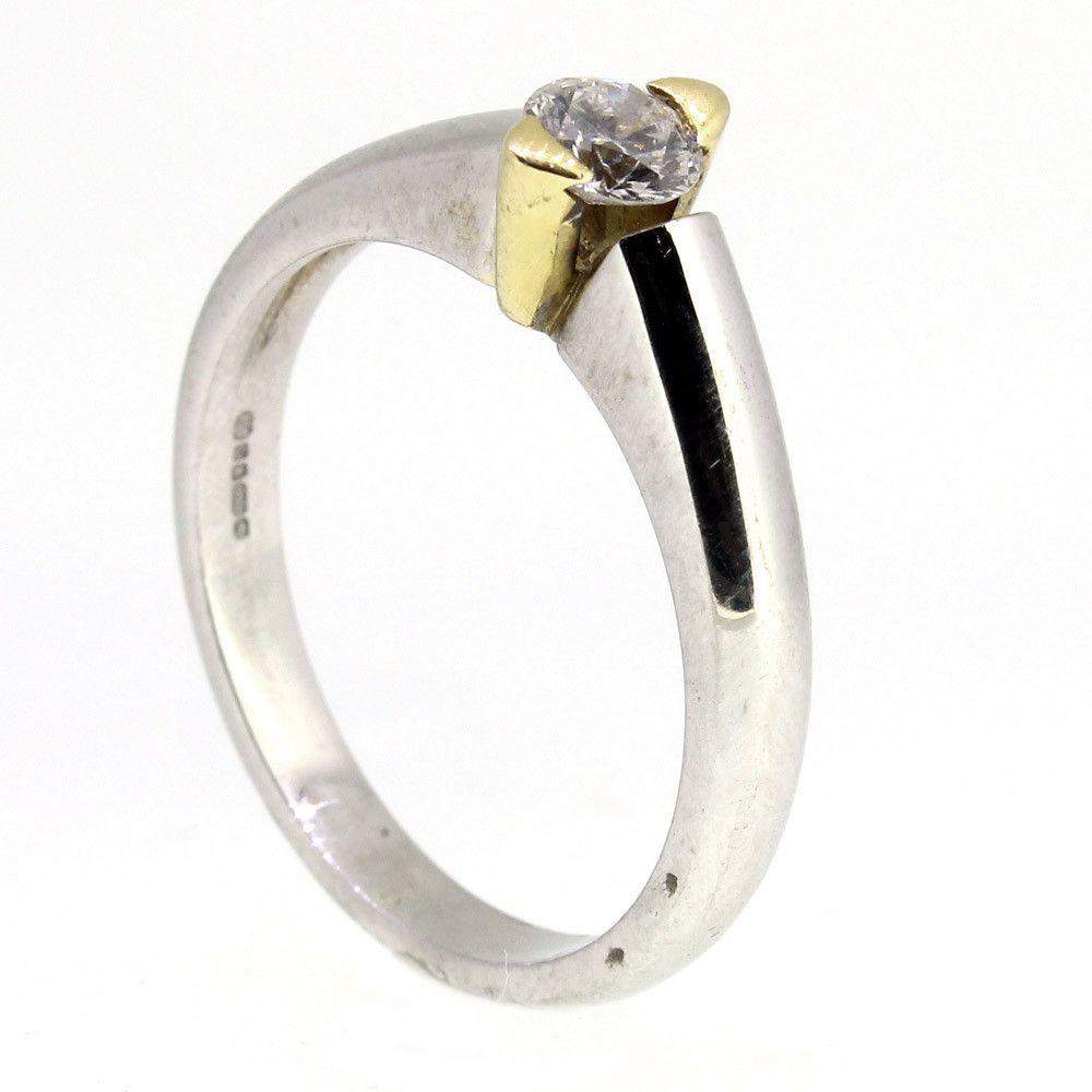 18ct White Gold Diamond Engagement Ring - 0.31ct-Ogham Jewellery
