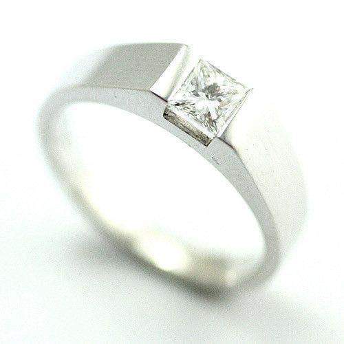 18ct White Gold Princess Cut Diamond Engagement Ring - 0.25ct - 0.4ct-Ogham Jewellery