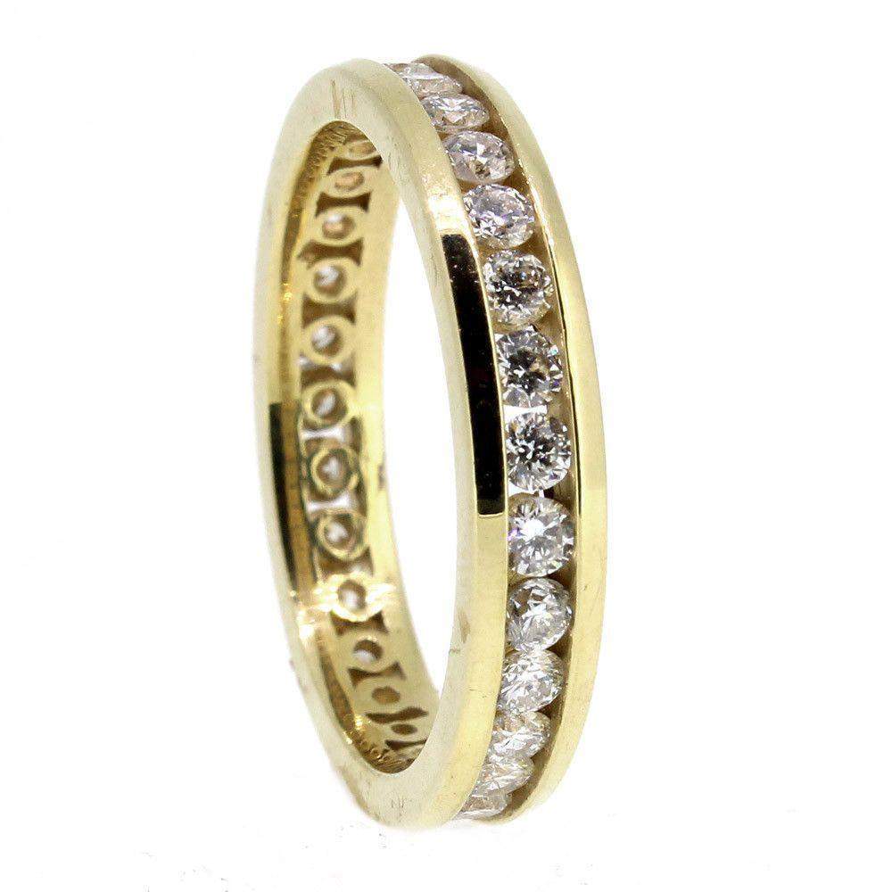 Yellow Gold and Diamond 0.75 Carat Eternity ring-Ogham Jewellery
