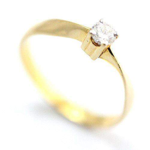 18ct Yellow Gold 0.19ct Certificated DIF Diamond Engagement Ring-Ogham Jewellery