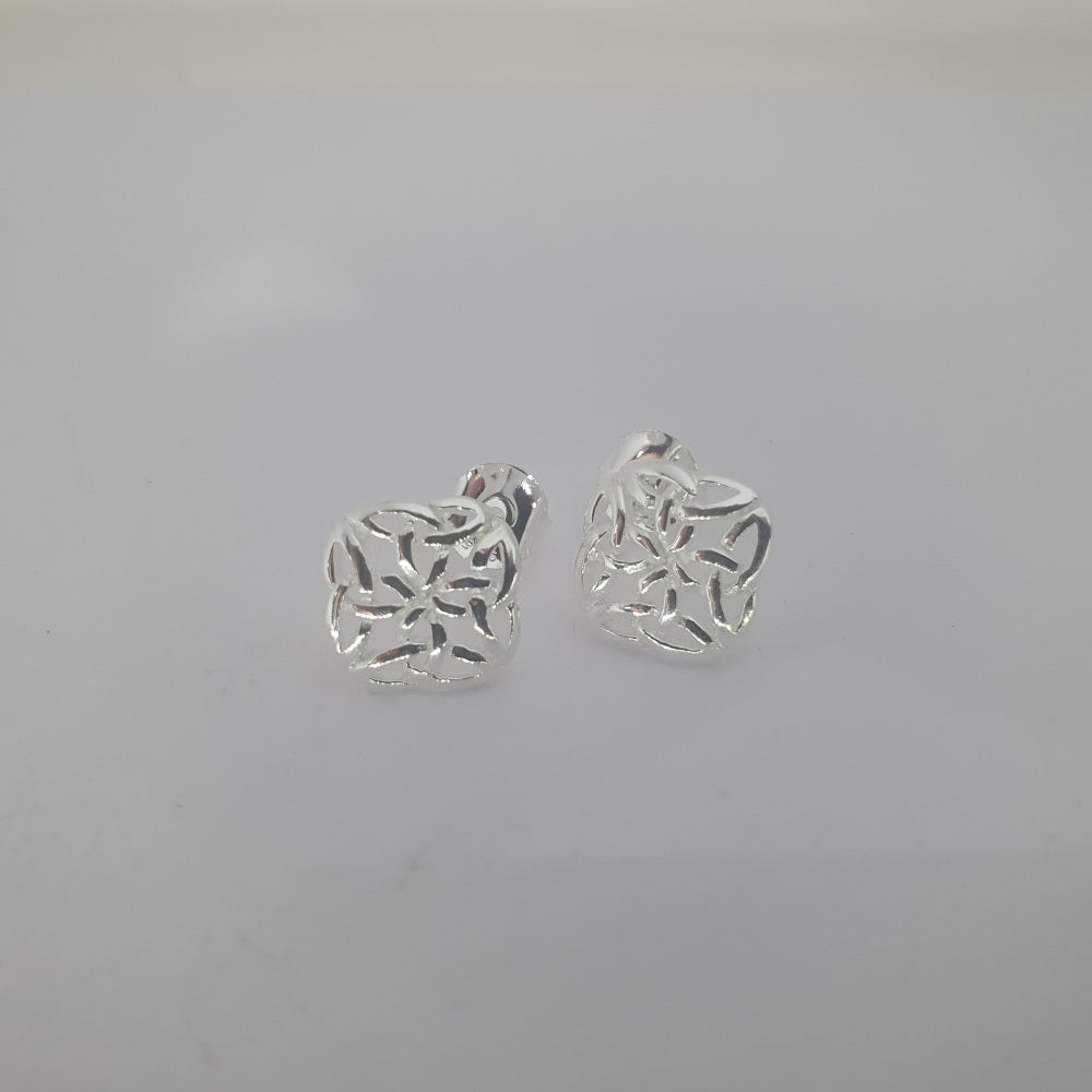 Sea Gems Sterling Silver Celtic Knotwork Stud Earrings  - 9156