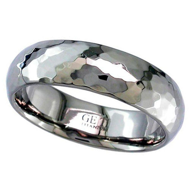 Titanium Ring With Hammered Effect - 2228