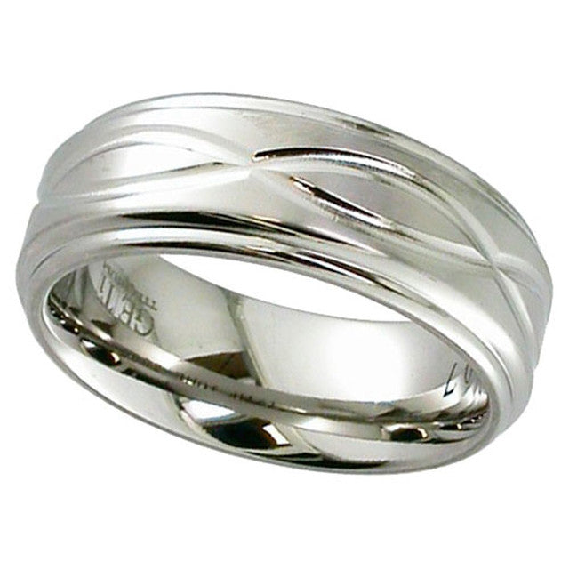 Titanium Ring With Infinity Pattern - 2201DX