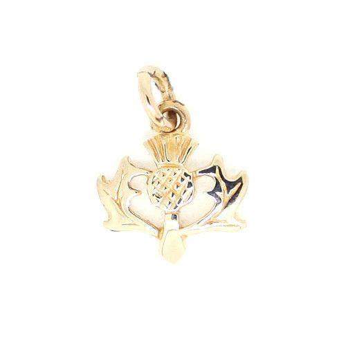 9 Carat Gold Thistle Charm GC143-Ogham Jewellery