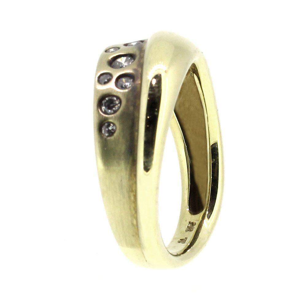 9 Ct Gold & Diamond Designer Dress Ring-Ogham Jewellery