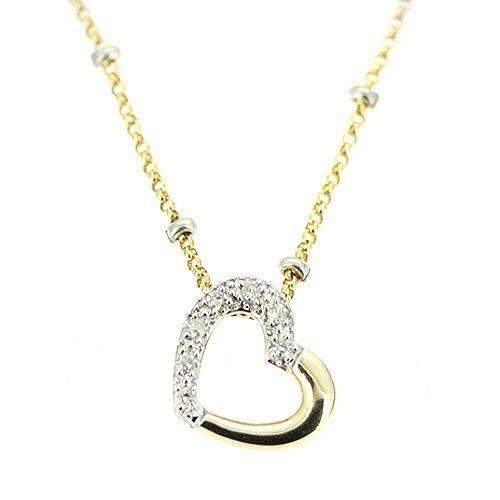 9ct Two Tone Heart Pendant -PGP535-Ogham Jewellery