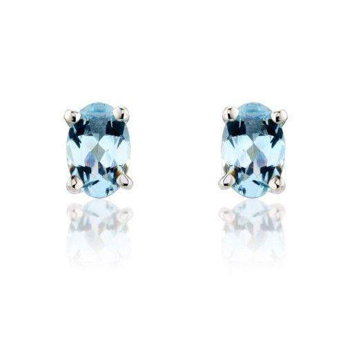 9ct White Gold Aquamarine Earrings - MM7H53WAQ-Ogham Jewellery