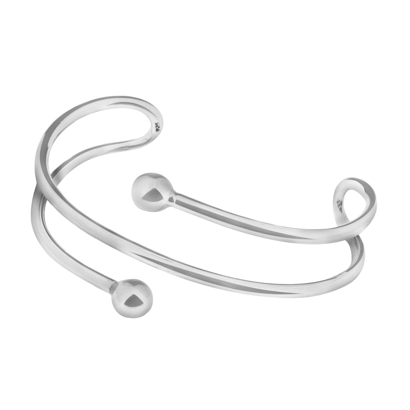 Contemporary Sterling Silver Open Bangle  - BT2094