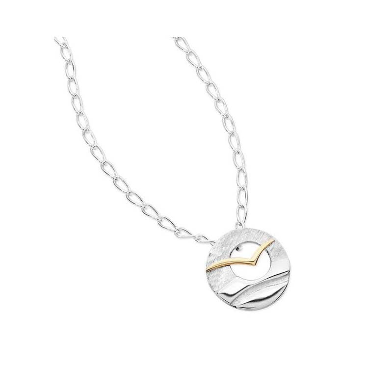 Glide Sterling Silver or Sterling Silver and 9ct Yellow Gold Pendant - 12119