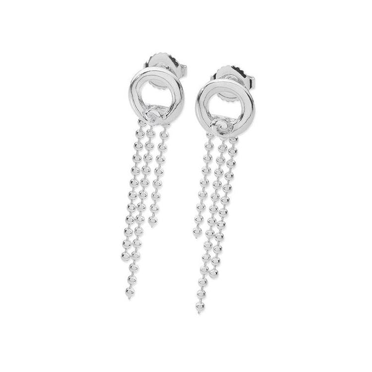 Halo Sterling Silver Drop Earrings - 13130