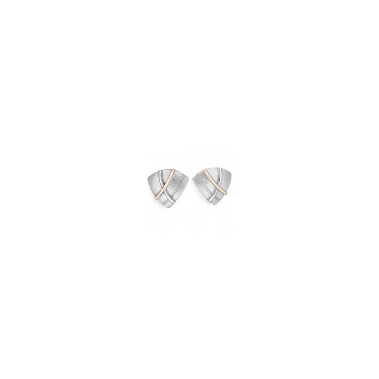 Heilan Sterling Silver or Silver and 9ct Yellow Gold Stud Earrings - 14124