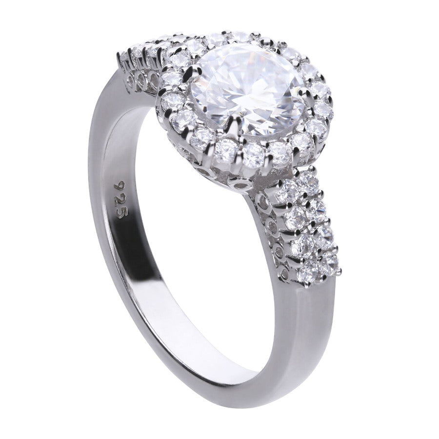 Double Pave Solitaire Ring - R3634