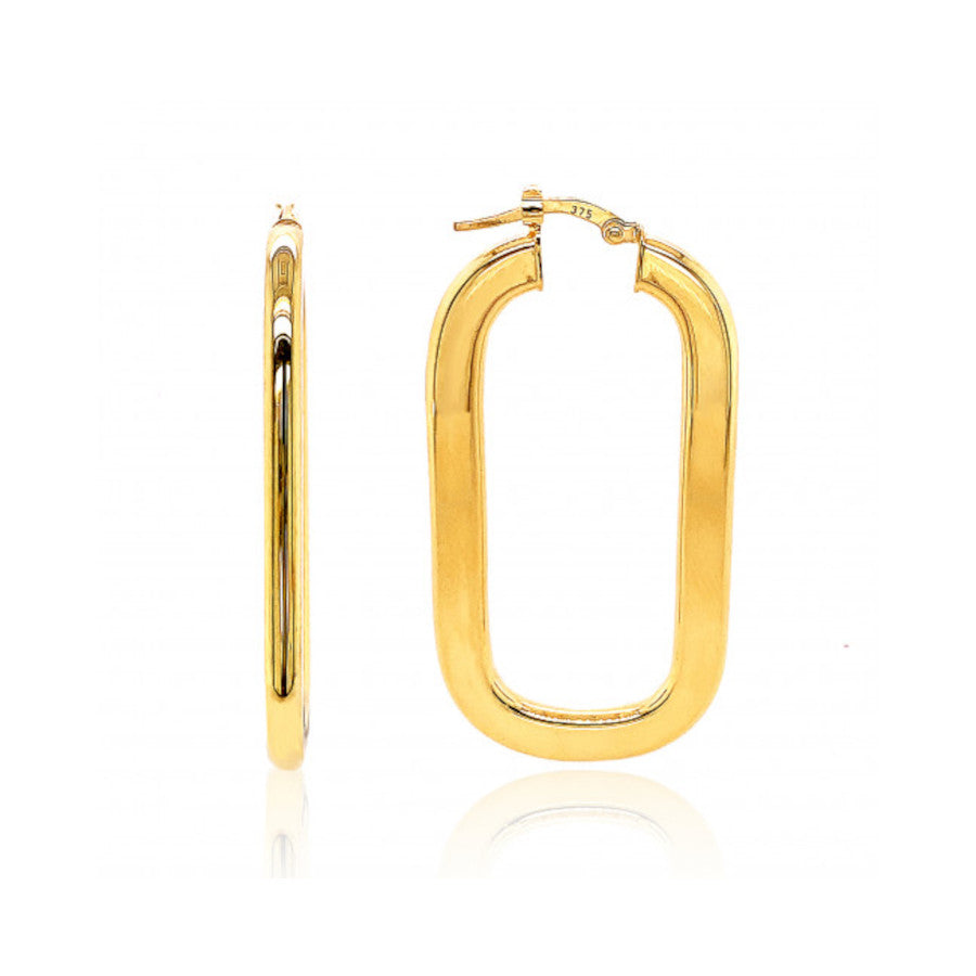 9ct Yellow Gold Track Earrings - 8M91Q