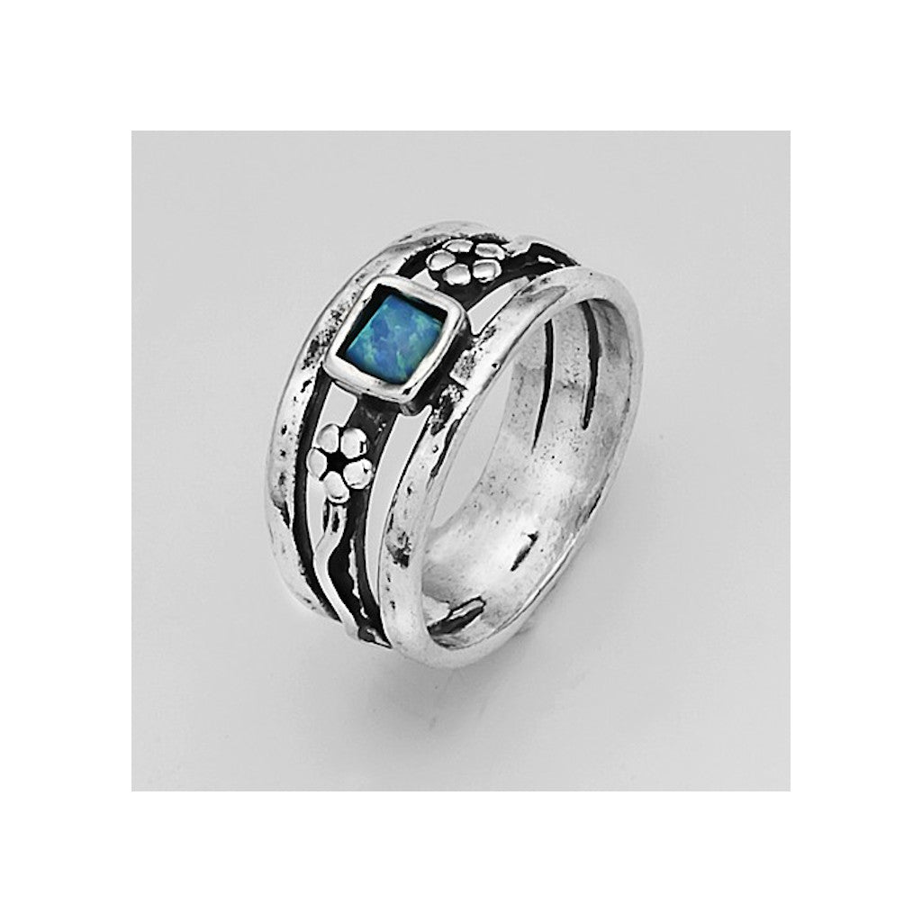 Shablool Designer Silver and Opal Ring - R00662