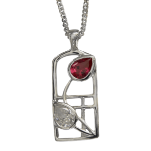 Cairn Sterling Silver And Gemstone Mackintosh Pendant - P584-Ogham Jewellery