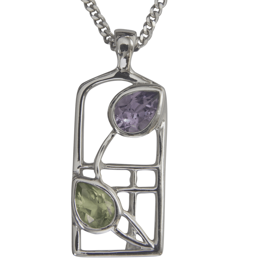 Cairn Sterling Silver And Gemstone Mackintosh Pendant - P598-Ogham Jewellery