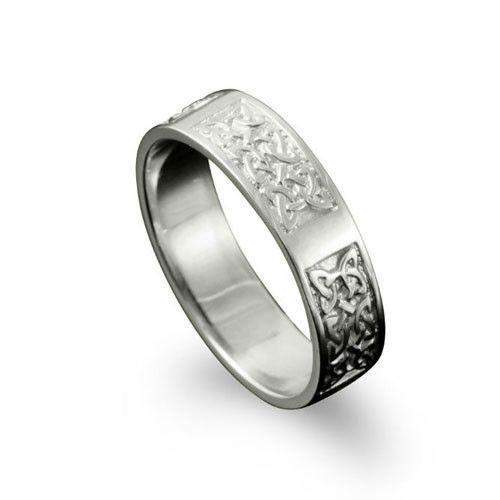 Celtic Ring in Silver, Gold, Platinum - Shetland - R125 J-Q-Ogham Jewellery