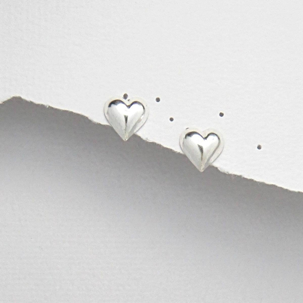Children's Sterling Silver Heart Earrings-Ogham Jewellery