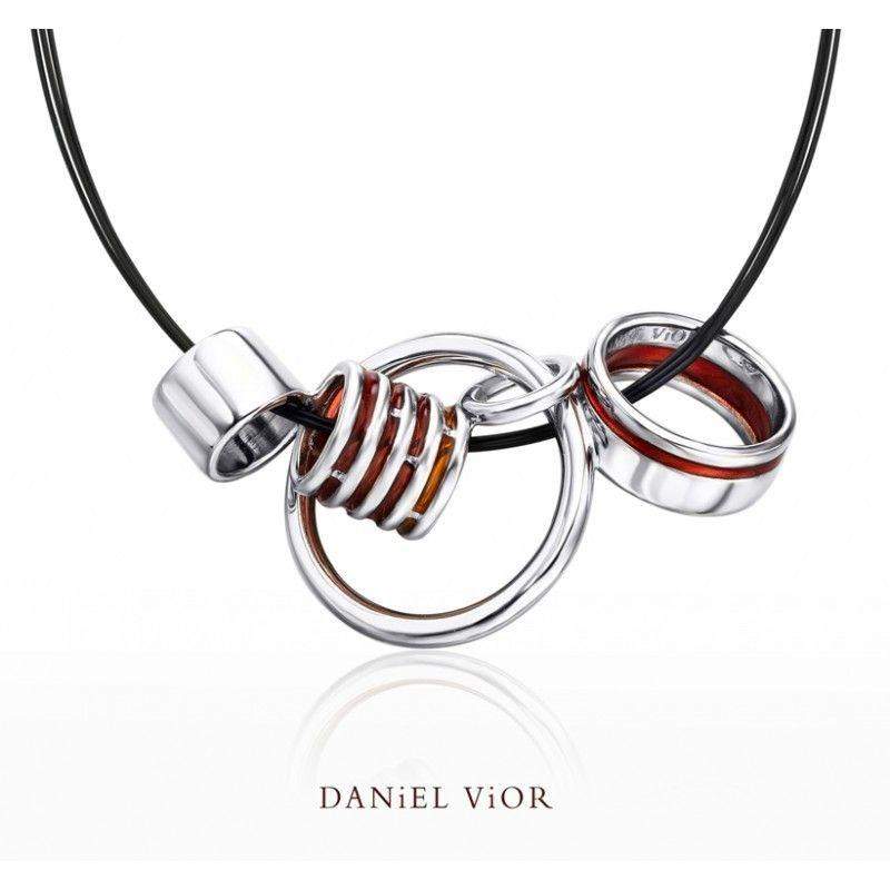 Daniel Vior Anelles Red Enamel Necklace - 766840-Ogham Jewellery