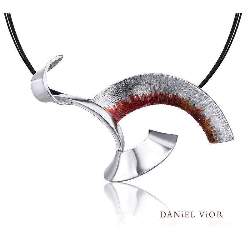 Daniel Vior Apoaxis Red Enamel Necklace - 766721-Ogham Jewellery