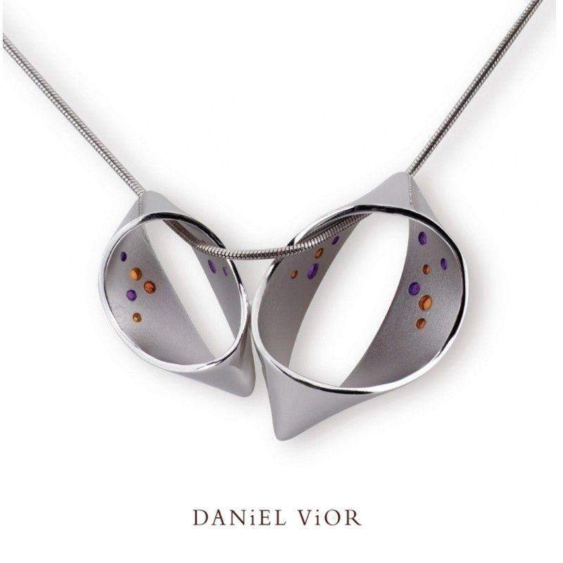 Daniel Vior Cuculla Pink Enamel Necklace - 766301-Ogham Jewellery