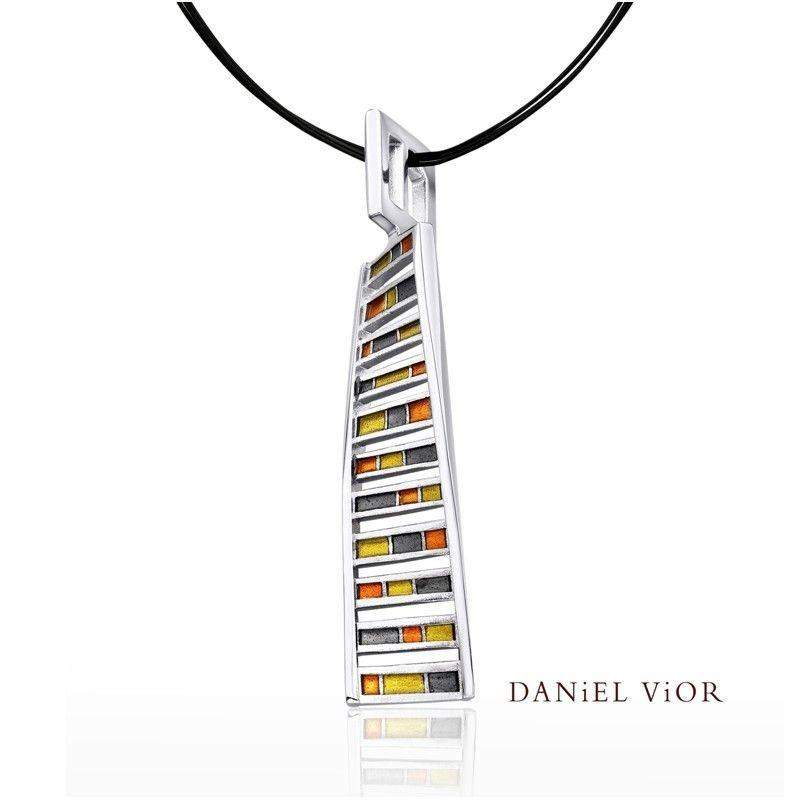 Daniel Vior DNA Green Enamel Necklace - 766641-Ogham Jewellery