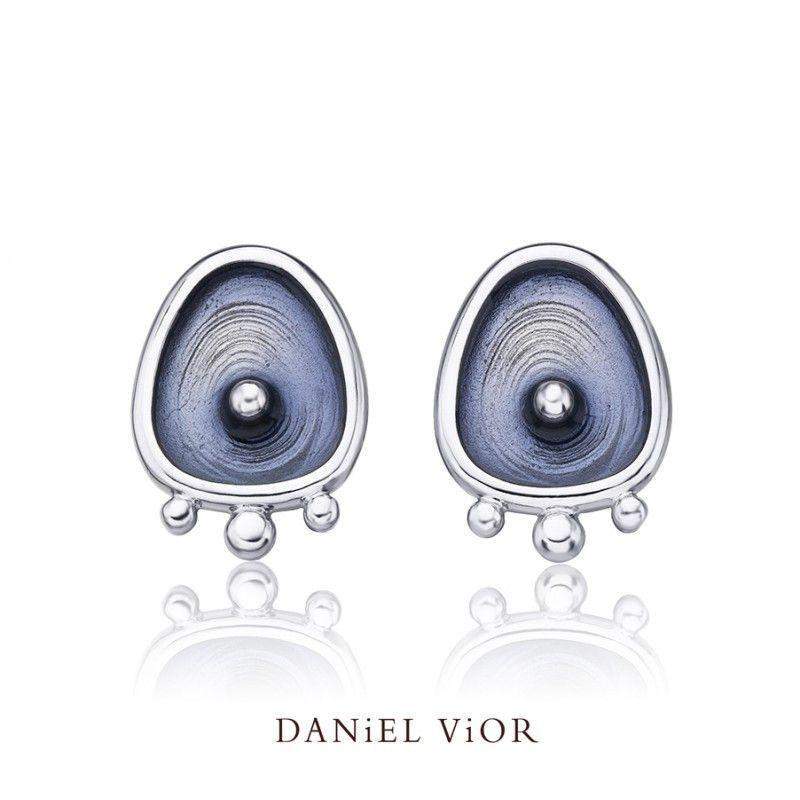 Daniel Vior Silver & Enamel Designer Earrings - Drops-Ogham Jewellery