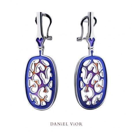 Daniel Vior Silver & Enamel Designer Earrings - Mimetic-Ogham Jewellery