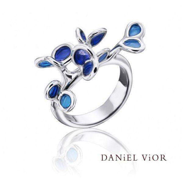 Daniel Vior Silver & Enamel Designer Ring -Branca-Ogham Jewellery