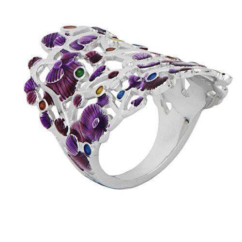 Daniel Vior Silver & Enamel Designer Ring - Calicaos-Ogham Jewellery