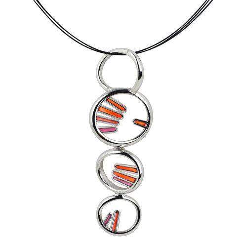 Daniel Vior Silver, Opal & Enamel Designer Necklace - Palma-Ogham Jewellery