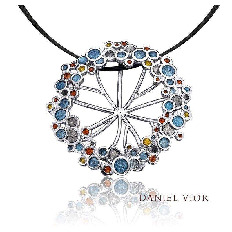 Daniel Vior Umbela Blue Enamel Necklace - 766411-Ogham Jewellery