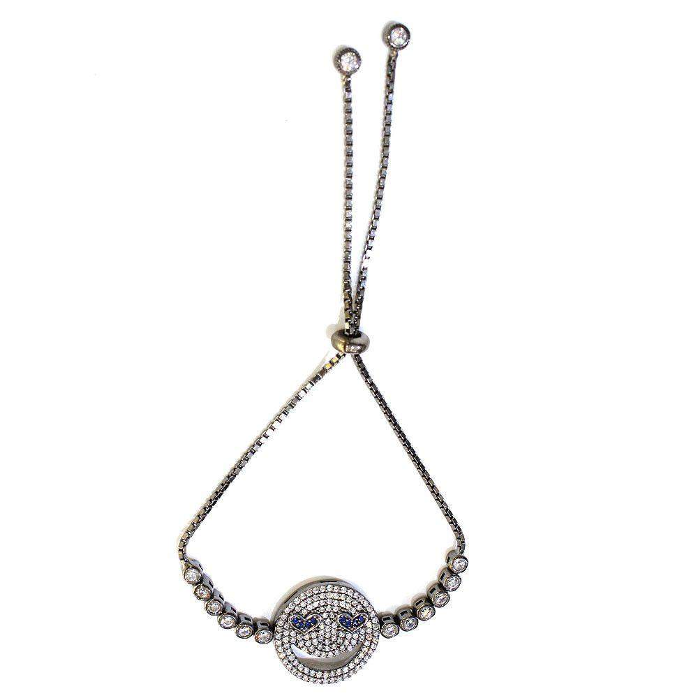 Figaro Emoji Blue Heart Eyes Bracelet-Ogham Jewellery