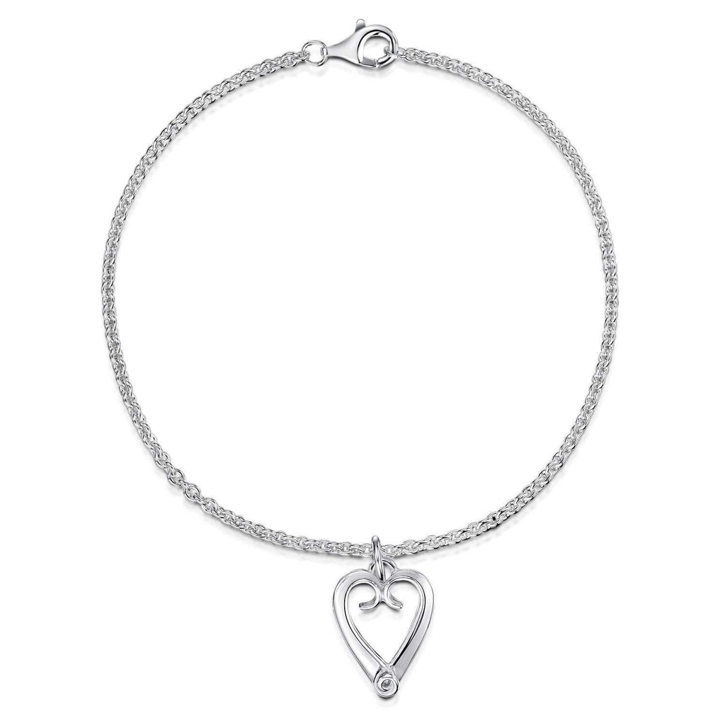 Glenna Sterling Silver Eternal Heart Bracelet-Ogham Jewellery