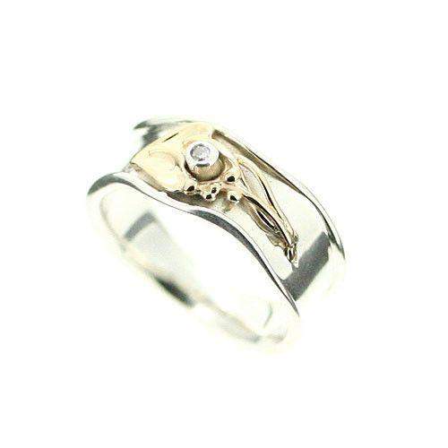Hagit Gorali Sterling Silver And Gold Ring-A284-Ogham Jewellery